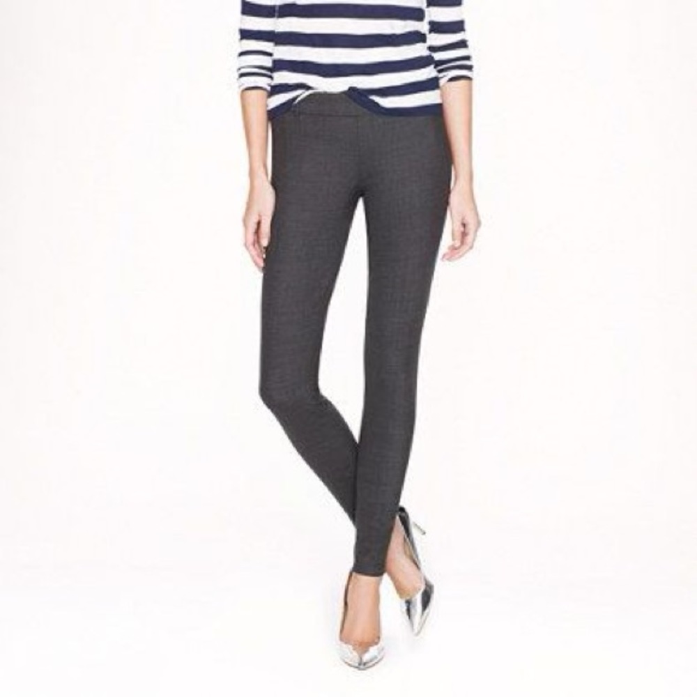 J. Crew Minnie Full Length Pants, 2P, Bi-Stretch Wool, Charcoal
